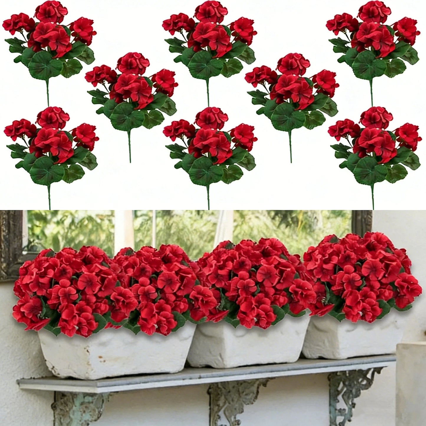 🎁 Last Day 60% OFF - Artificial Geranium Flowers For Outdoors